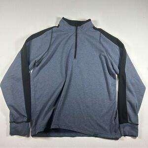 Hawke & Co 1/4 Zip Long Sleeve Sweater Shirt Blue Black Mens Large